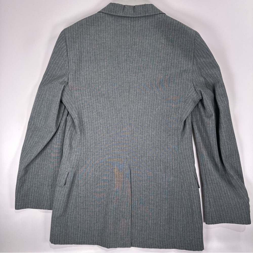 Yves Saint Laurent Boys Vintage Pinstripe Blazer Sage Gray Size 14 - Picture 6 of 11